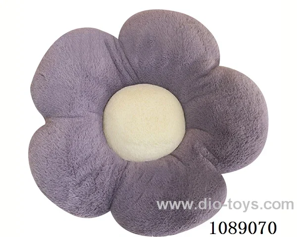 49CM purple rabbit hair flower cushion