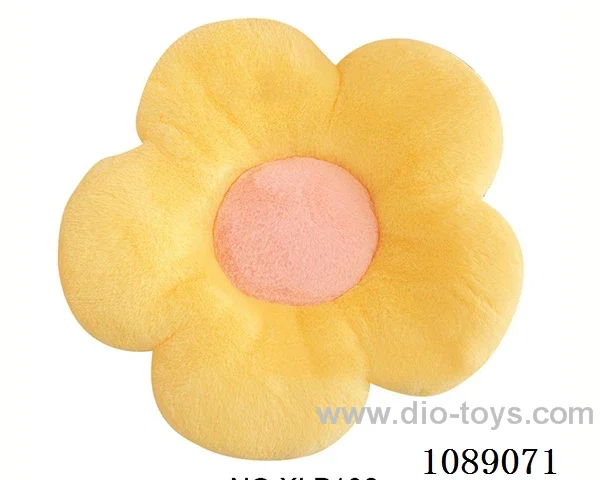 34CM yellow rabbit hair flower cushion