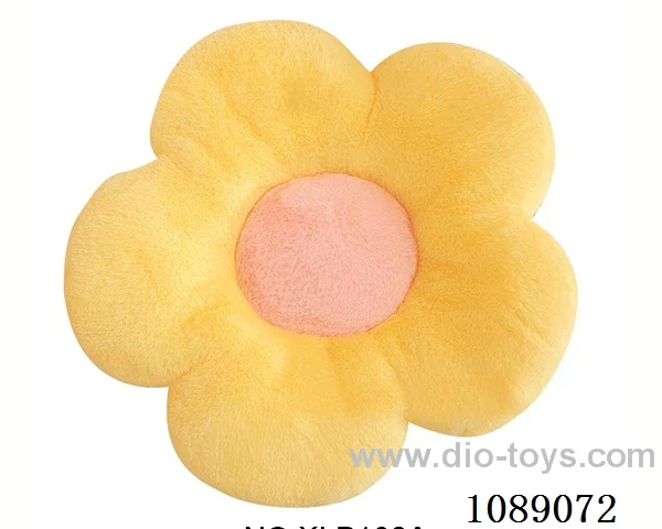 49CM yellow rabbit hair flower cushion
