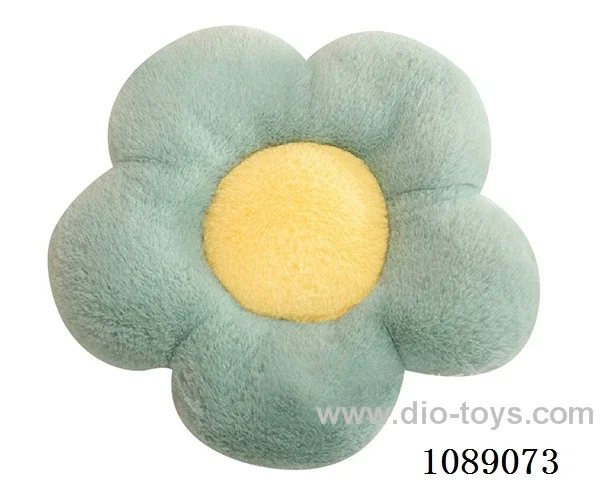34CM green rabbit hair flower cushion