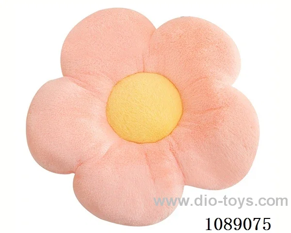 34CM pink rabbit hair flower cushion