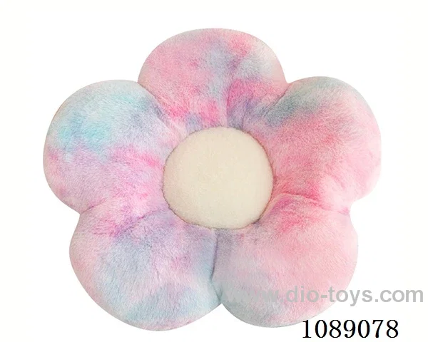 49CM colorful rabbit hair flower cushion