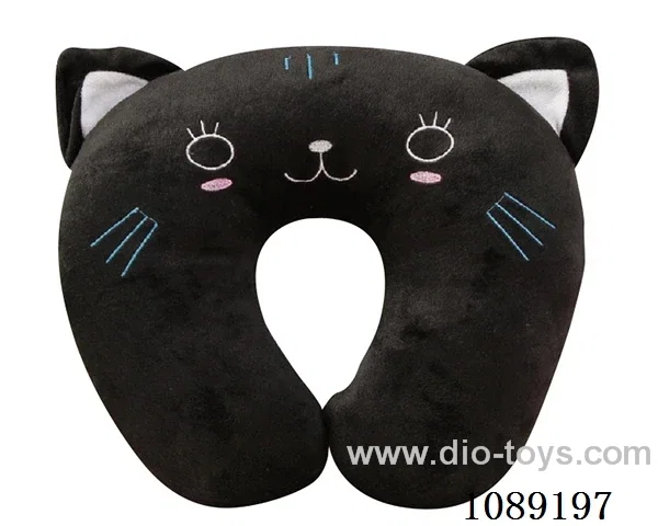 Black cat U-shaped pillow