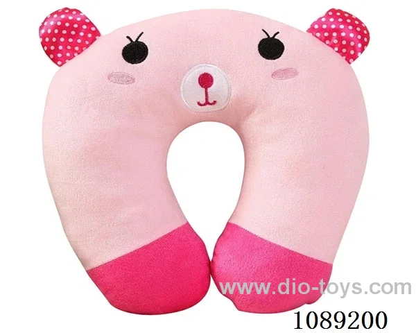 Pink bear U-shaped pillow