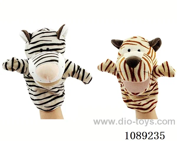Tiger cartoon animal hand puppet plush doll