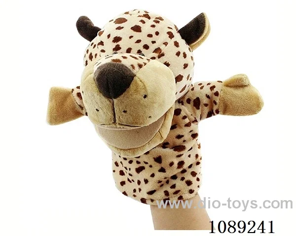 Leopard cartoon animal hand puppet plush doll