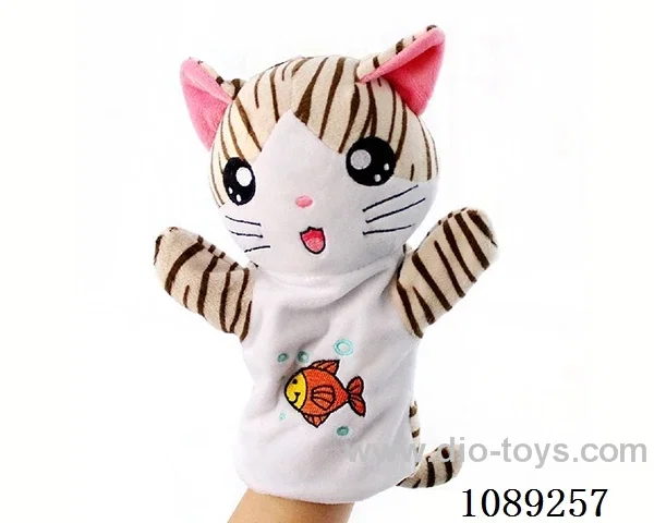 Cat cartoon animal hand puppet plush doll