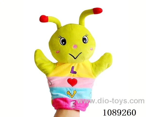 Caterpillar cartoon animal hand puppet plush doll