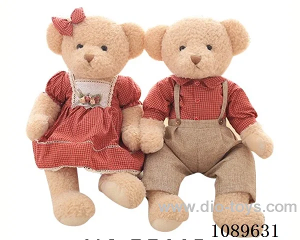 65CM red checkered teddy bear