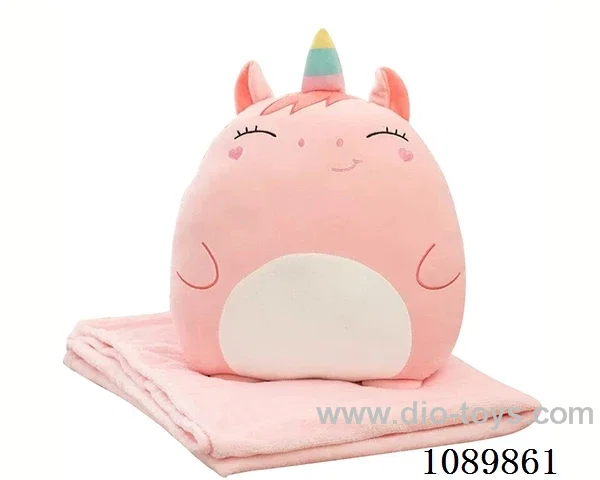 Unicorn throw pillow blanket