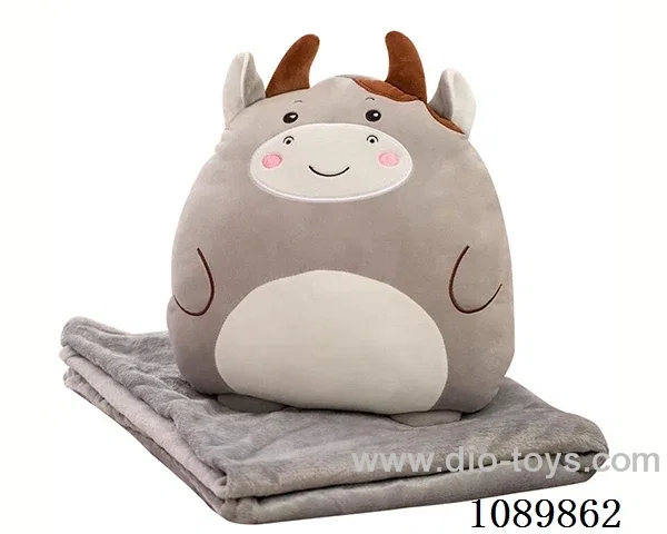 Cute cow throw pillow blanket
