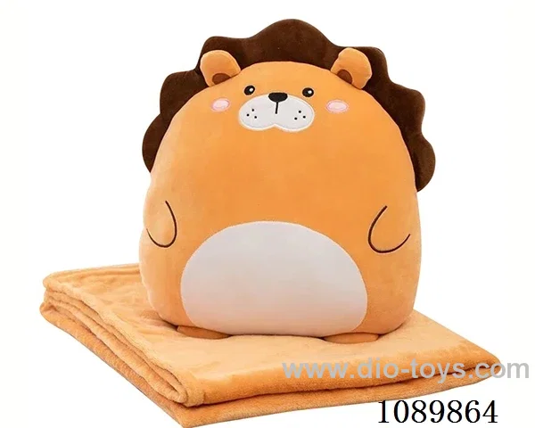 Lion throw pillow blanket