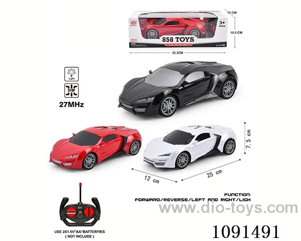 1:16 4ch rc car with light not included battery