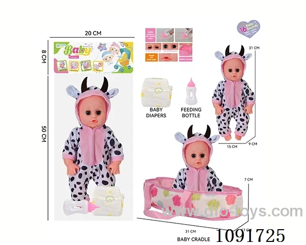 14inch 16IC doll with cloth carrying basket