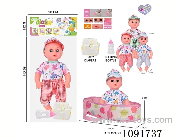 14inch 16IC doll with cloth carrying basket