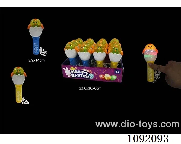 5 Lights Easter Chick Flash Turn Stick 3*AG13 Yellow/Blue 12 PCS/display box