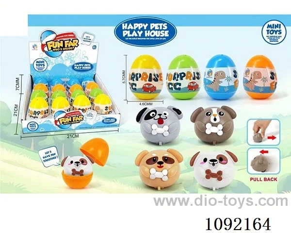 Dog pull-back car surprise eggs Easter eggs
