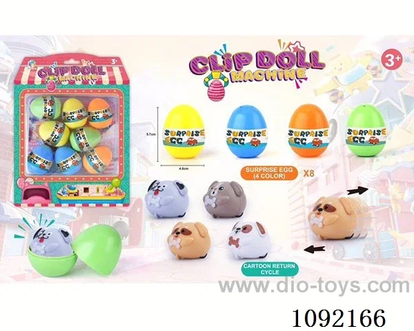 Dog pull-back car surprise eggs Easter eggs