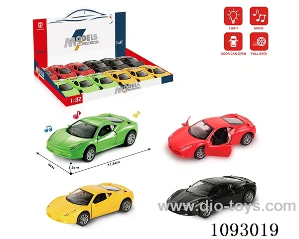 1:32 pull back alloy car W L/M included battery