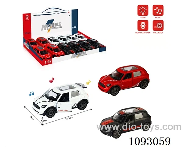 1:32 pull back alloy car W L/M included battery