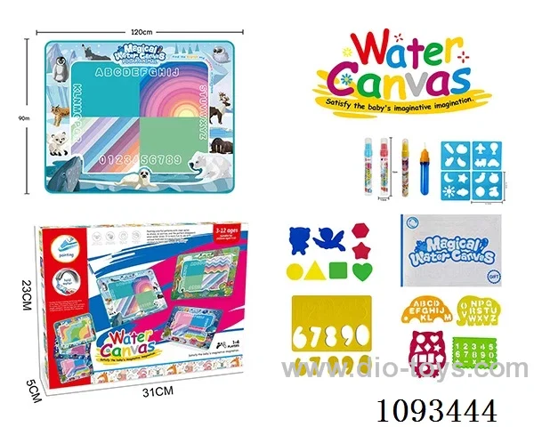Magical magical water canvas/graffiti pad with North and South polar animal theme