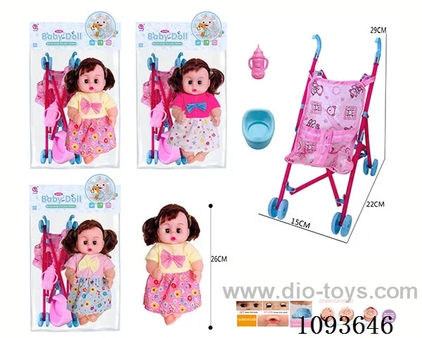 12 inch doll with artificial voice/Plastic trolley included battery
