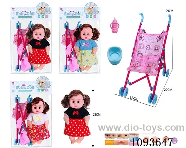 12 inch doll with artificial voice/Plastic trolley included battery