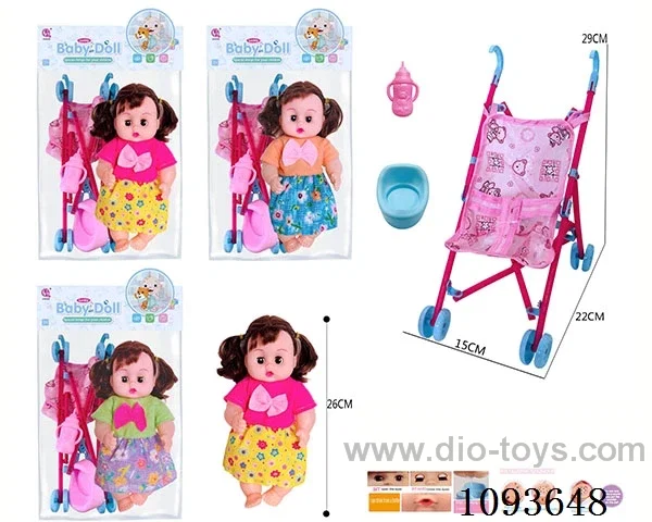 12 inch doll with artificial voice/Plastic trolley included battery