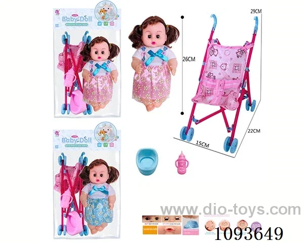 12 inch doll with artificial voice/Plastic trolley included battery