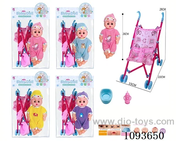12 inch doll with artificial voice/Plastic trolley included battery