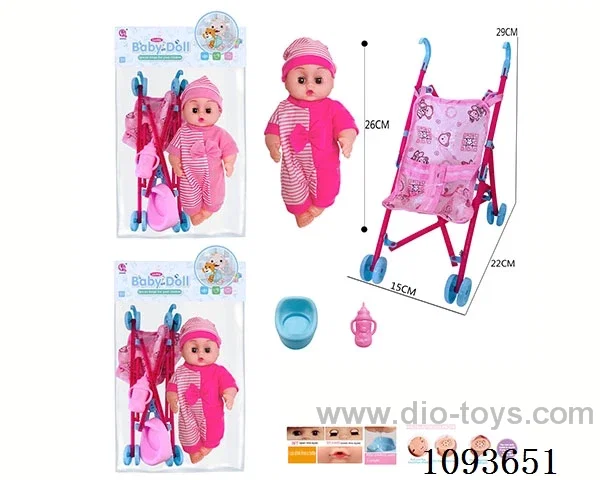 12 inch doll with artificial voice/Plastic trolley included battery