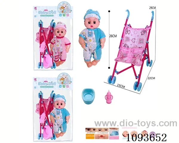 12 inch doll with artificial voice/Plastic trolley included battery