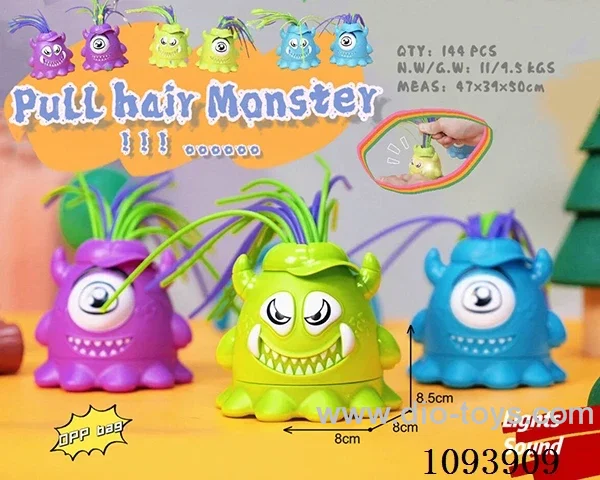 Funny hair-pulling monster