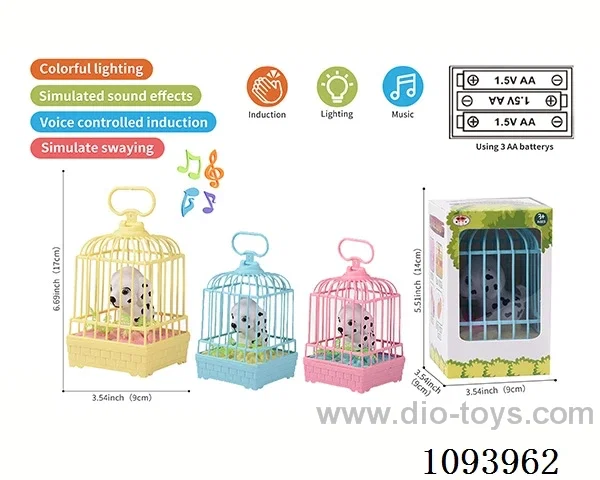 sound control Dog crate with 1 dog/action/light/music
