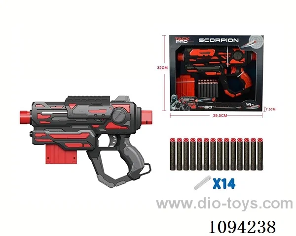Manual 6-Shot clip soft bullet gun color: single monochrome