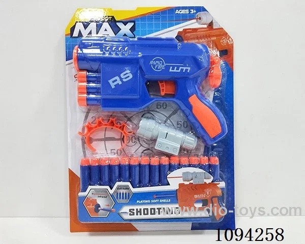 EVA SOFT BULLET GUN WITH ROUND HEAD BULLET, SIGHT AND BRACELET (WITHOUT INFRARED)