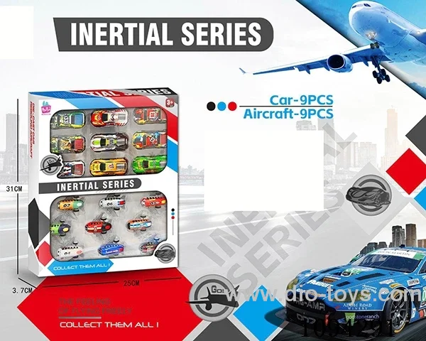 pull back alloy car 9PCS+cartoon airliner 9PCS