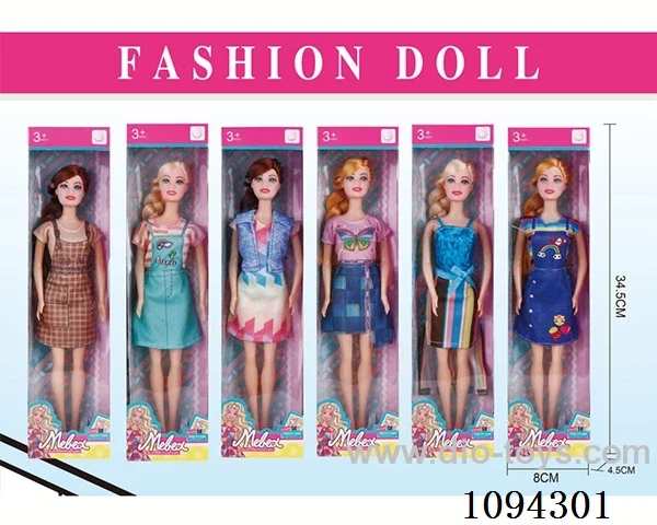 11.5-inch solid fashion Barbie \/ 6 mixed clothes