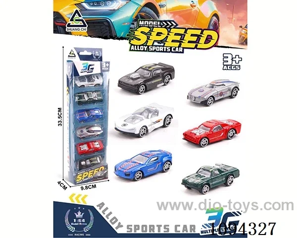 1:64 free wheel alloy car 6PCS