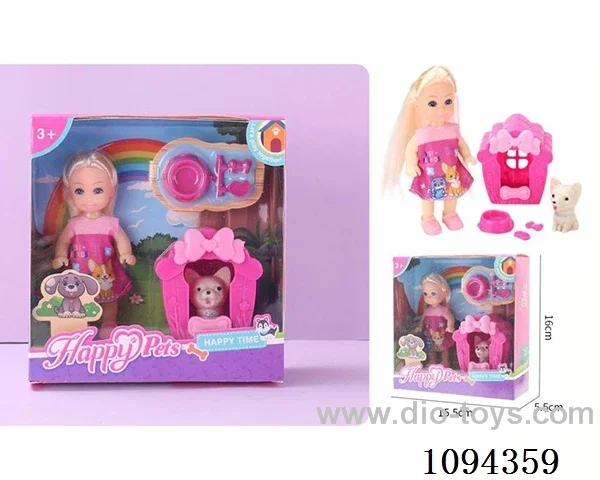 4.5 inch doll color box with dog house