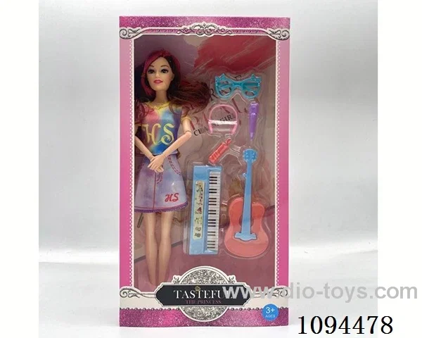 11.5-inch full-body empty foot 9-joint guitar blister musician Barbie doll suit