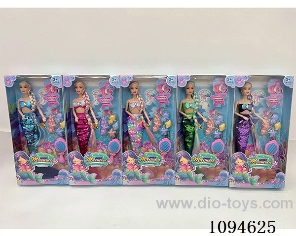 5 mixed 11 inch 11 joint mermaid princess with seahorse hairpin comb