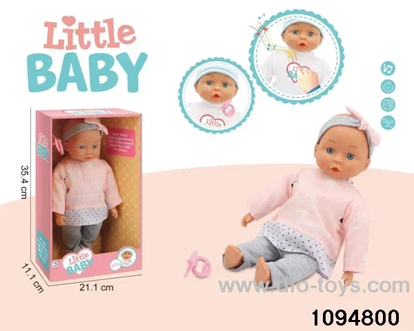 14 inch vinyl hand and foot doll with 24 sounds ic