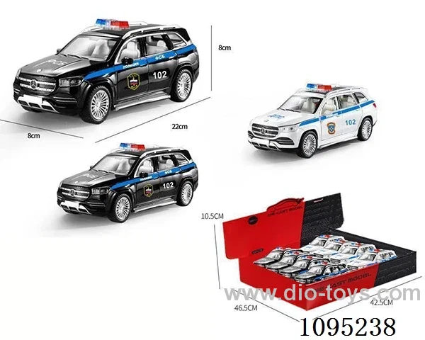 1:24 Mercedes-Benz GLS580 alloy Pull-back Sound and Light Car - Russian Police car (8 PCS/box)