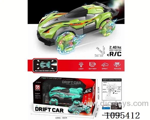 2.4G rc car with spray included battery