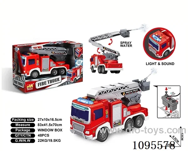 1: 20 inertia fire truck (rescue) battery: including button battery AG13 * 3 pieces
