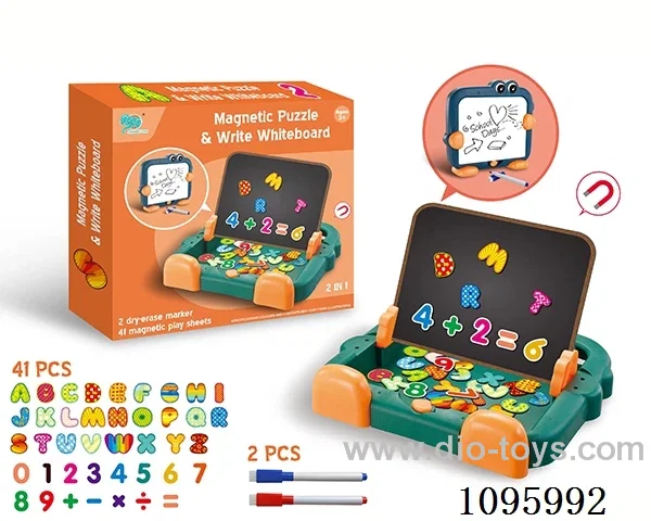 2-in-1 magnetic puzzle writing pad alphanumeric model