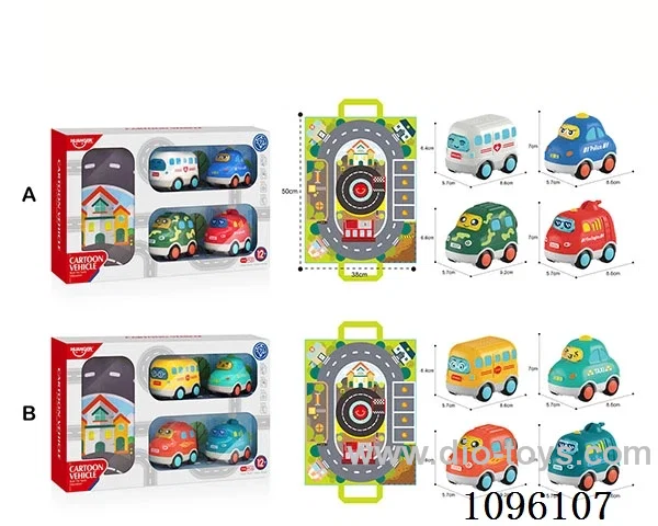 cartoon car with light/sound 4PCS
