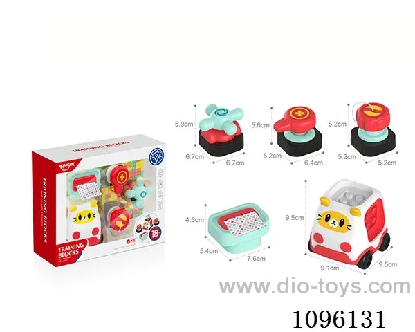 Cartoon car with building blocks
