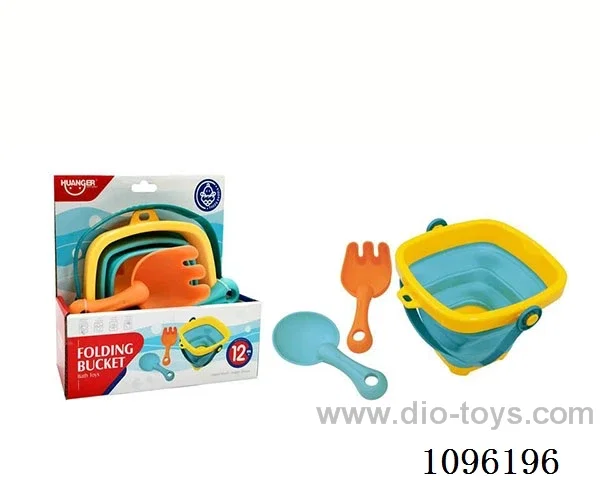 Folding bucket + Bathroom Toys (2PCS)